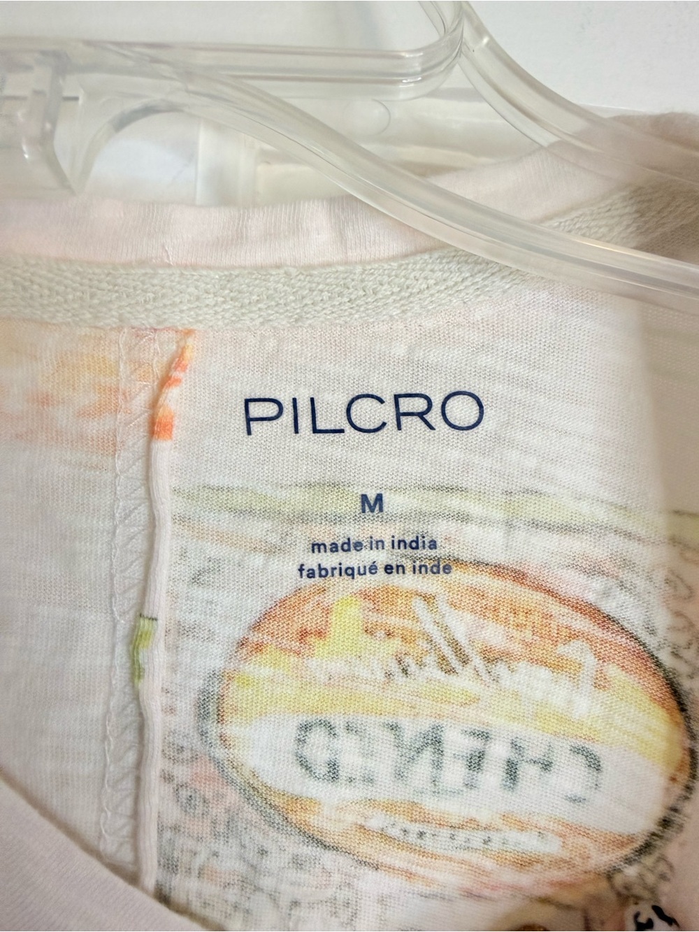 Pilcro The Bennie Cotton-Slub Crew-Neck Tee Watercolor Edition - Picture 2 of 3